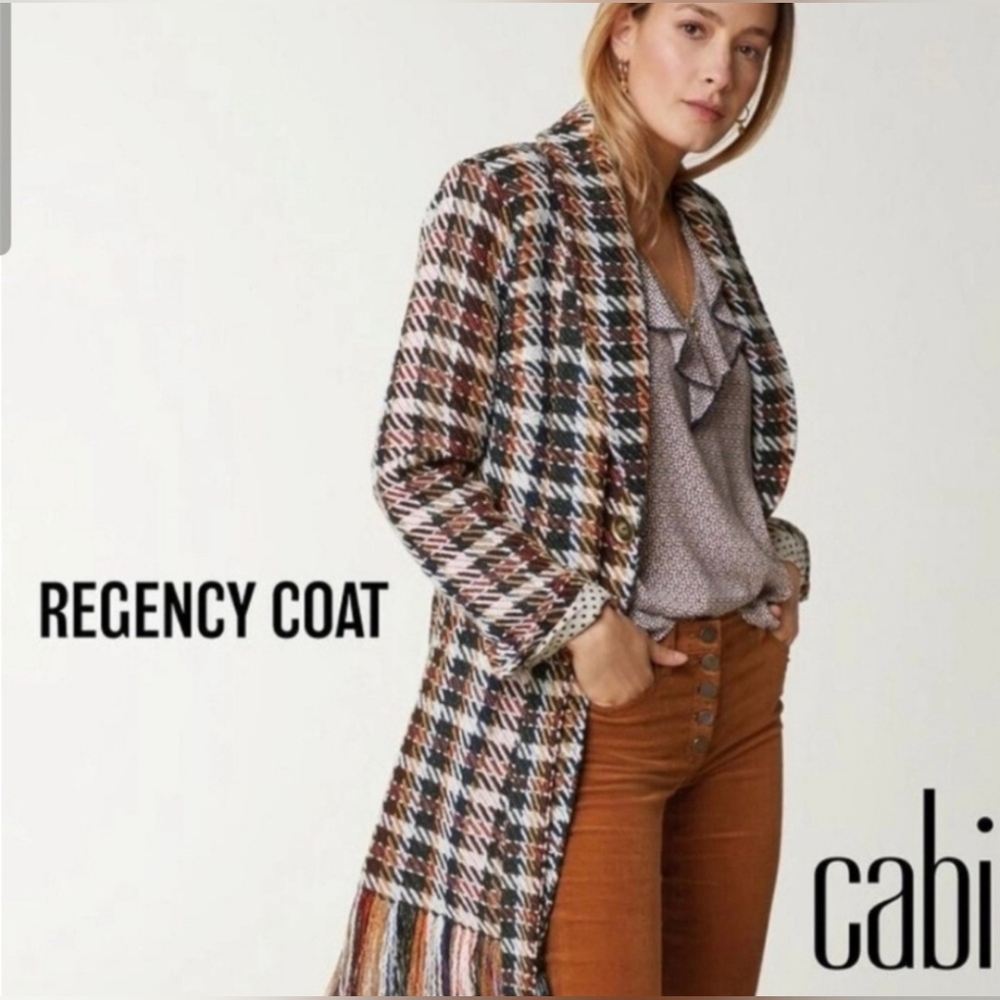*Cabi Regency Noble Fringe Tweed P. Bates Coat